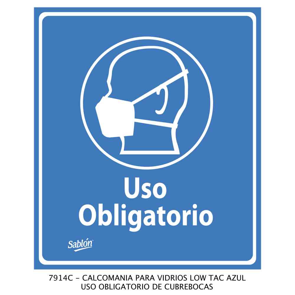 SENAL VINIL LOW TACK USO OBLIGATORIO CUBREBOCAS 7914C